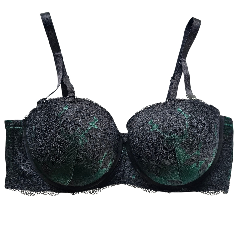 TORRID Black and Green Lace Bra